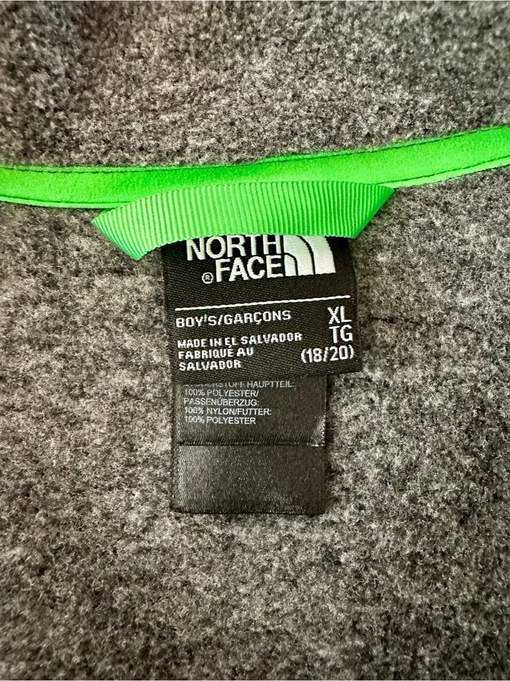 The North Face Denali Fleece Jacket Grey Black Neon Green
